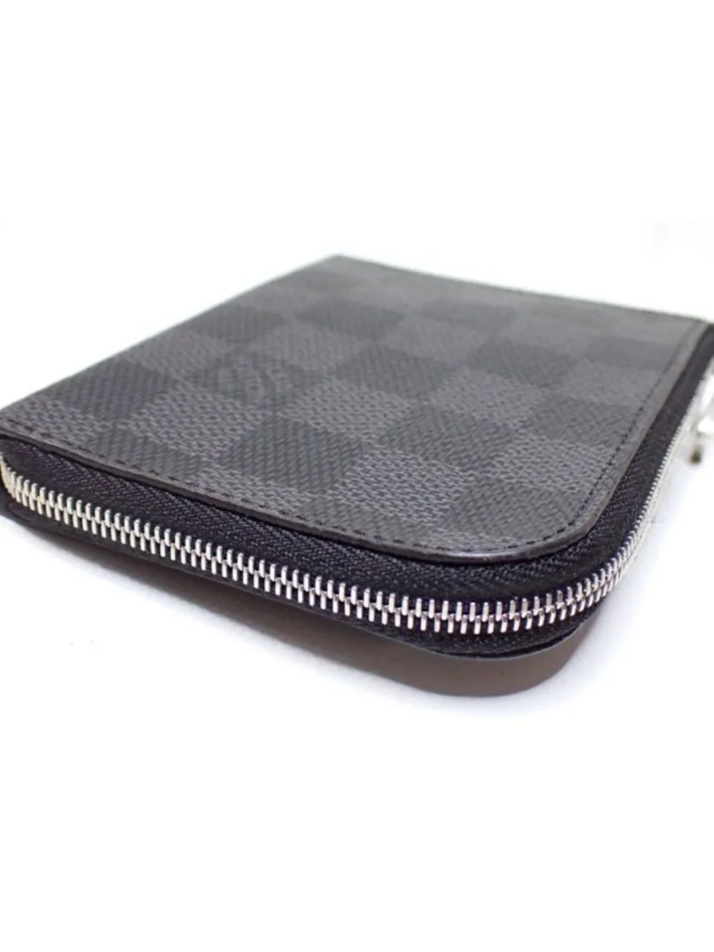 Louis Vuitton Coin Case Porte-Monnaie NM Black Damier Graphite Purse Silver